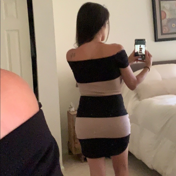 Tan and black bodycon dress - Picture 4 of 6